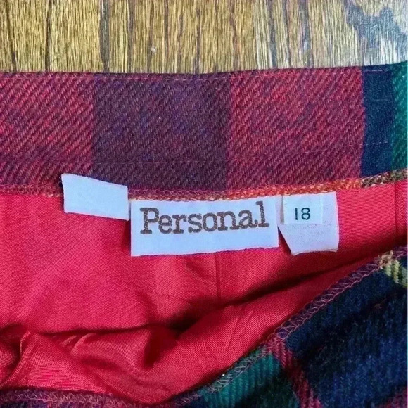 Vintage Wool Christmas Holiday Skirt by Personal Size 18 - Picture 3 of 7